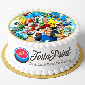 Topper cake POKEMON decorazione alimentare personalizzabile rotondo IMG 2
