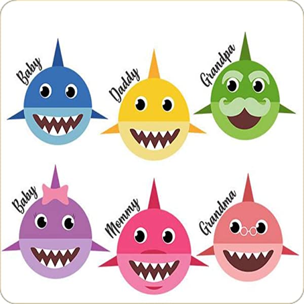 Cialda per torta BABY SHARK decorazione alimentare quadrata senza